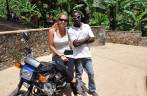 Motorista da moto que levou a Ana até os pés da Citadelle, no norte do Haiti